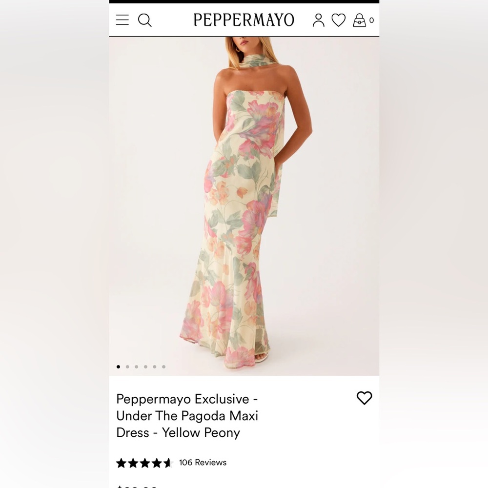 Peppermayo Exclusive - Under The Pagoda Maxi Dress - Yellow Peony